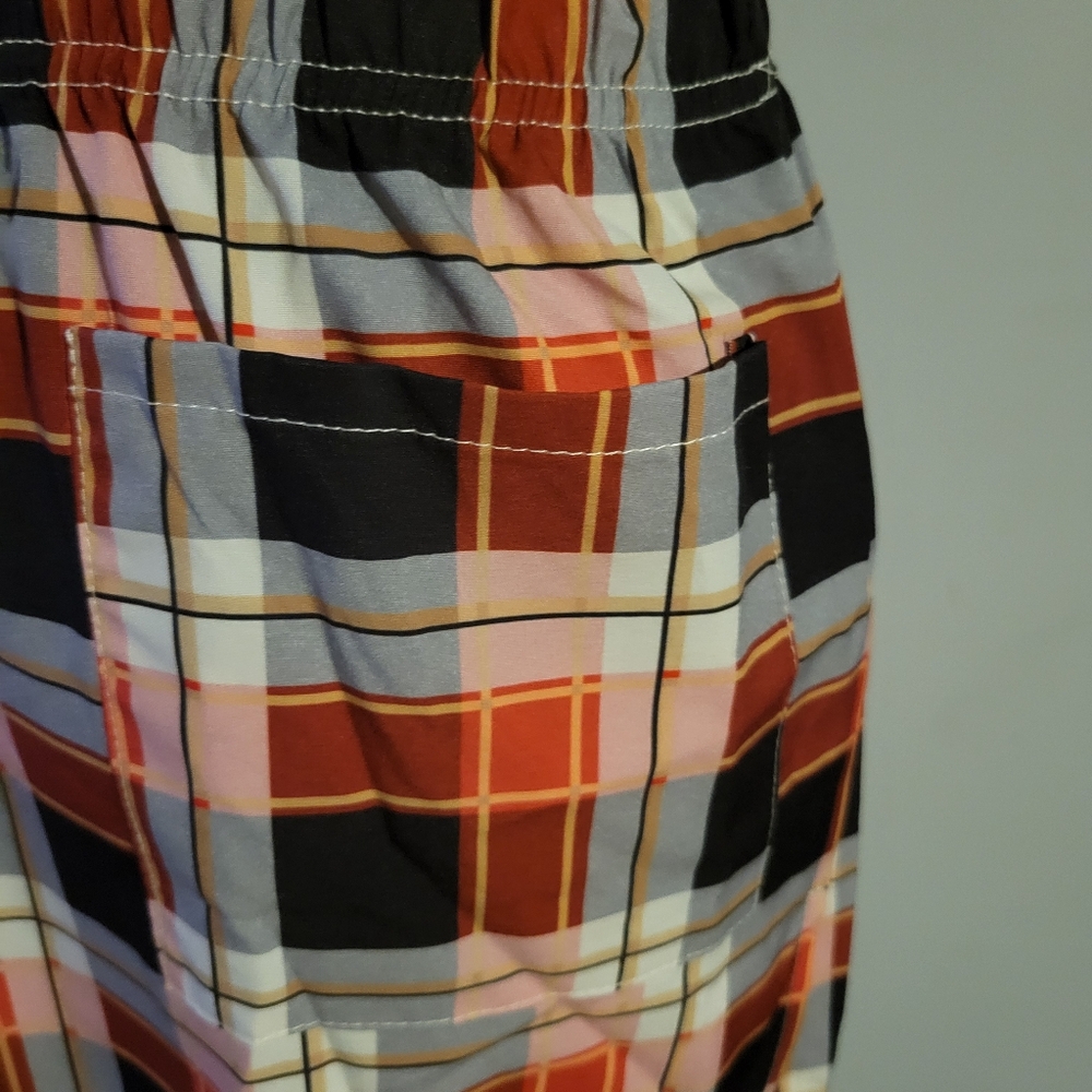 Mens leisure sleepwear bath wrap size small red plaid New no tag